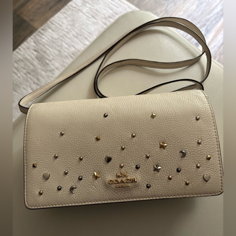Coach studded crossbody bag with coa